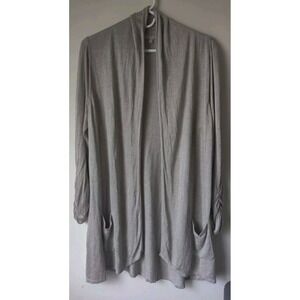 Joan Vass Studio Tan/Brown Lightweight Open Cardigan Sweater‎ Size L **See Pics